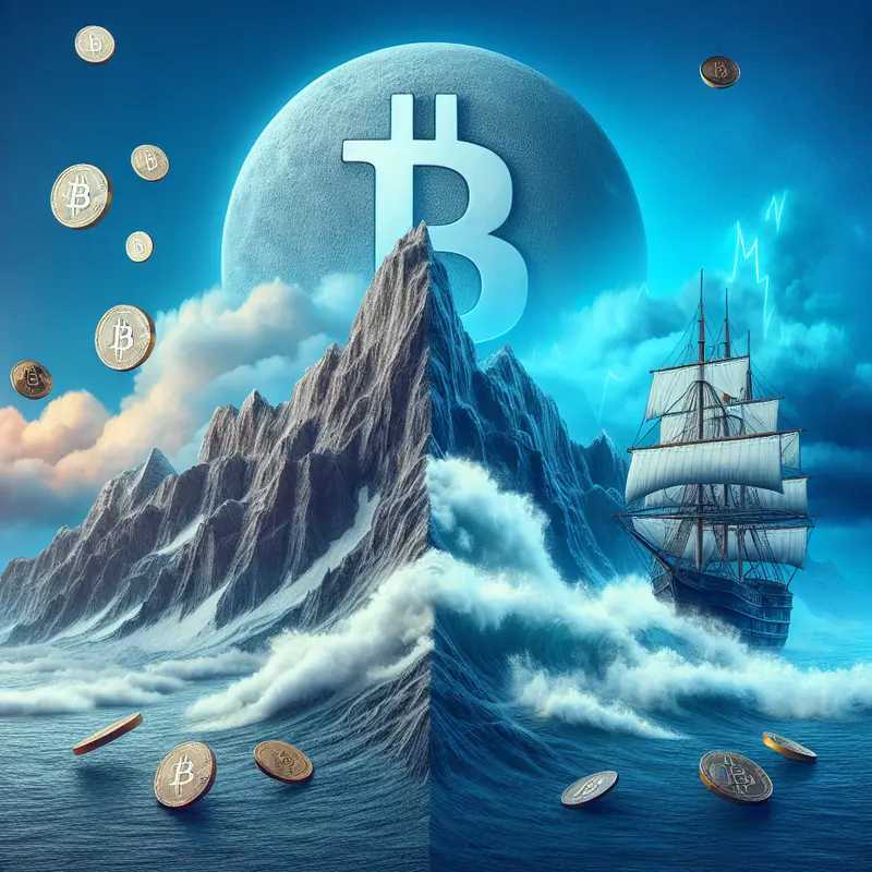 A visual comparison of Bitcoin’s stable growth and the volatile nature of altcoins.