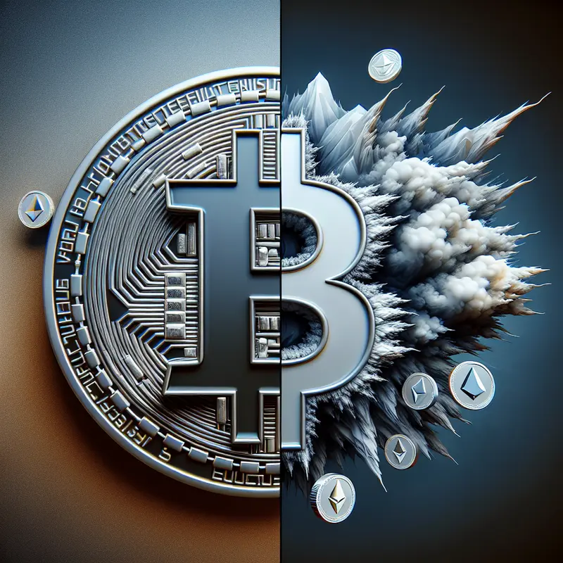 An image highlighting Bitcoin's strong market position contrasted with the decreasing presence of altcoins.