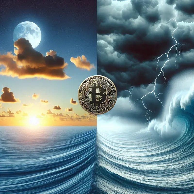 A visual comparison of Bitcoin’s stable growth and the volatile nature of altcoins.