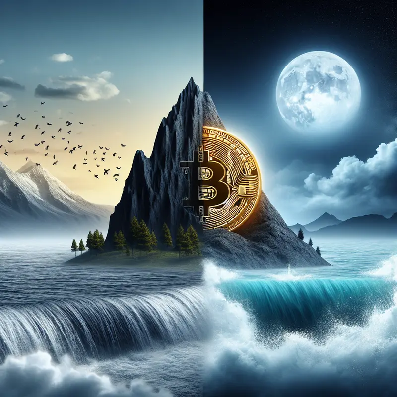 A visual comparison of Bitcoin’s stable growth and the volatile nature of altcoins.